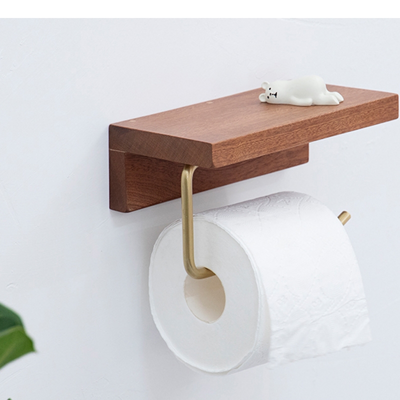 Tempat Tisu Kayu Wadah Penyimp - Home Bathroom Paper Towel Holder ulasan dan harga