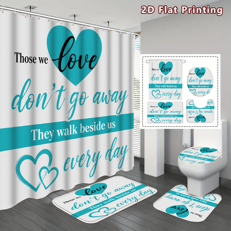 2D Flat, Set Tirai Kamar Mandi - Home Bathroom Quotes ulasan dan harga