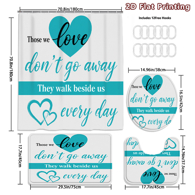 2D Flat, Set Tirai Kamar Mandi - Home Bathroom Quotes ulasan dan harga