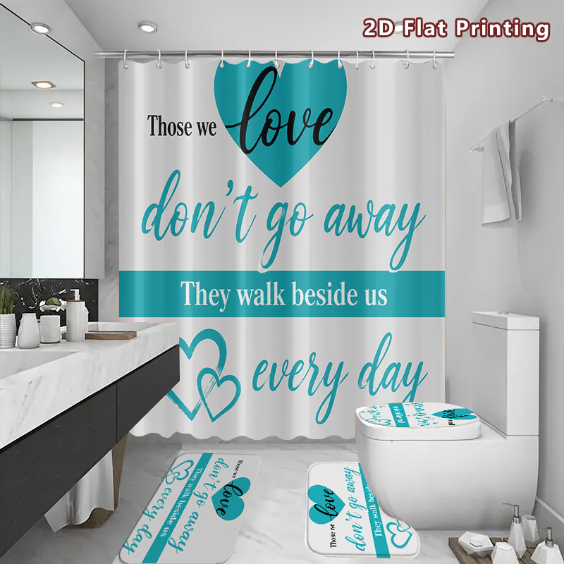 2D Flat, Set Tirai Kamar Mandi - Home Bathroom Quotes ulasan dan harga